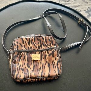 Lauren Ralph Lauren Brown and Black Animal Print Crossbody Bag